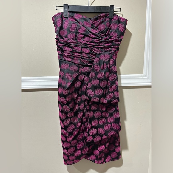 Jessica Simpson Black and Pink One‎ Shoulder Cocktail Dress - Picture 1 of 3